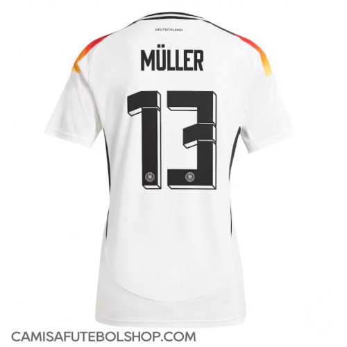 Camisa de time de futebol Alemanha Thomas Muller #13 Replicas 1º Equipamento Europeu 2024 Manga Curta